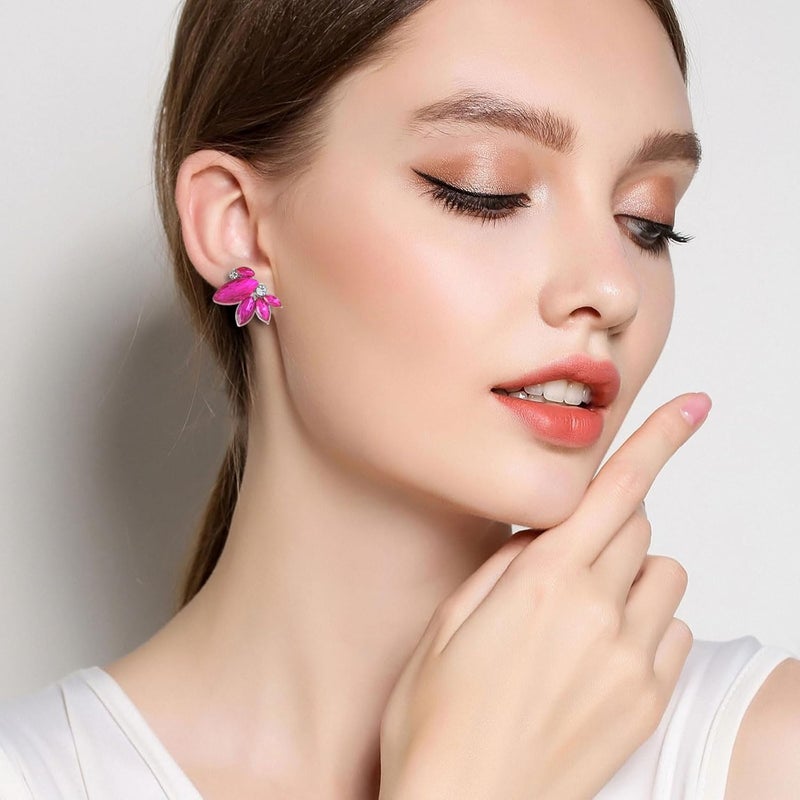 Spiritlele Sparkly Rhinestone Drop Earring Dainty Faux Crystal Earring Studs for Women Wedding Prom Party - Image 3